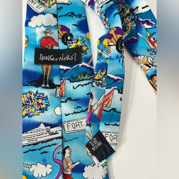 Heather Nichol Canada Sports Silk Tie Victoria BC Necktie Commonwealth Games 90s - Picture 2 of 5